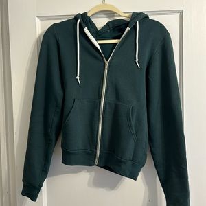 American apparel green zip up hoodie